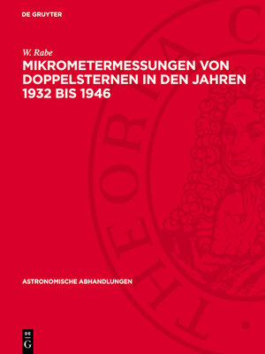 cover image of Mikrometermessungen von Doppelsternen in den Jahren 1932 bis 1946